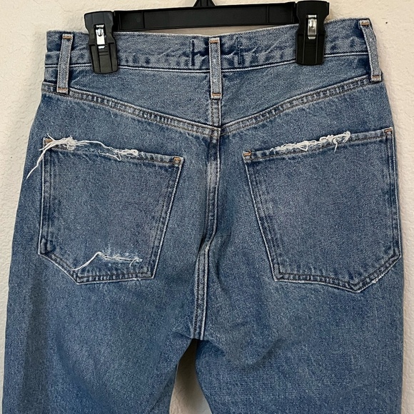 AGOLDE | Classic Jamie High-Rise Tapered Distressed Wash Denim Jeans | Size 25 - Picture 9 of 16